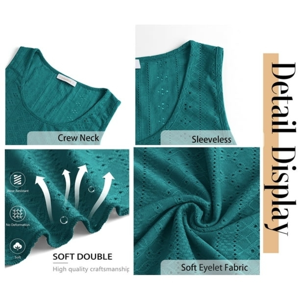 Grane Deep Teal Sleeveless Lace Top - Picture 2 of 9